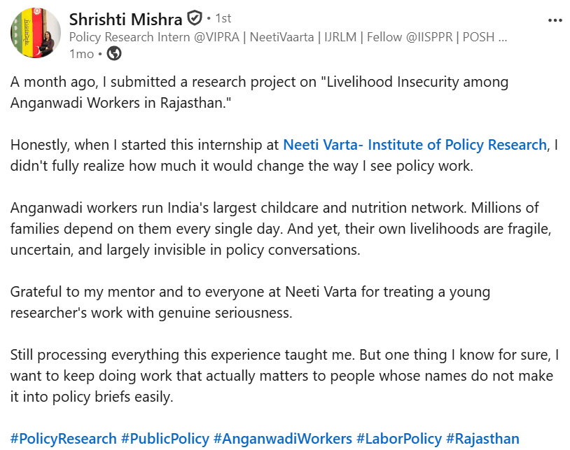 Neeti Varta LinkedIn Testimonial 3