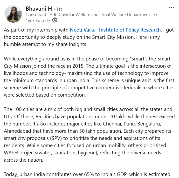 Neeti Varta LinkedIn Testimonial 4